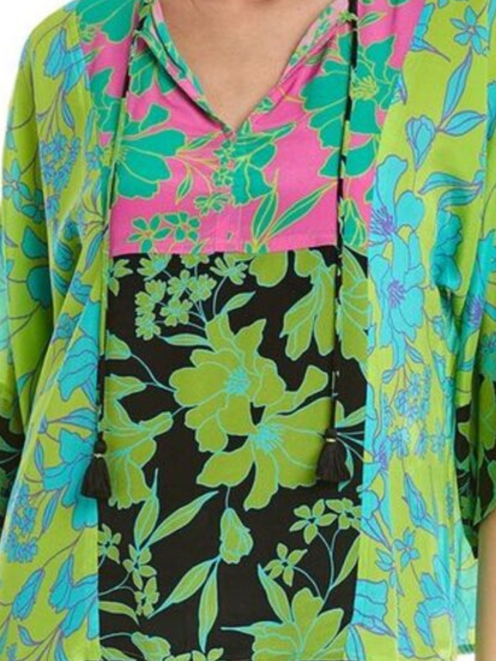 JOHNNY WAS workshop miramar kimono sleeve blouse in multi M